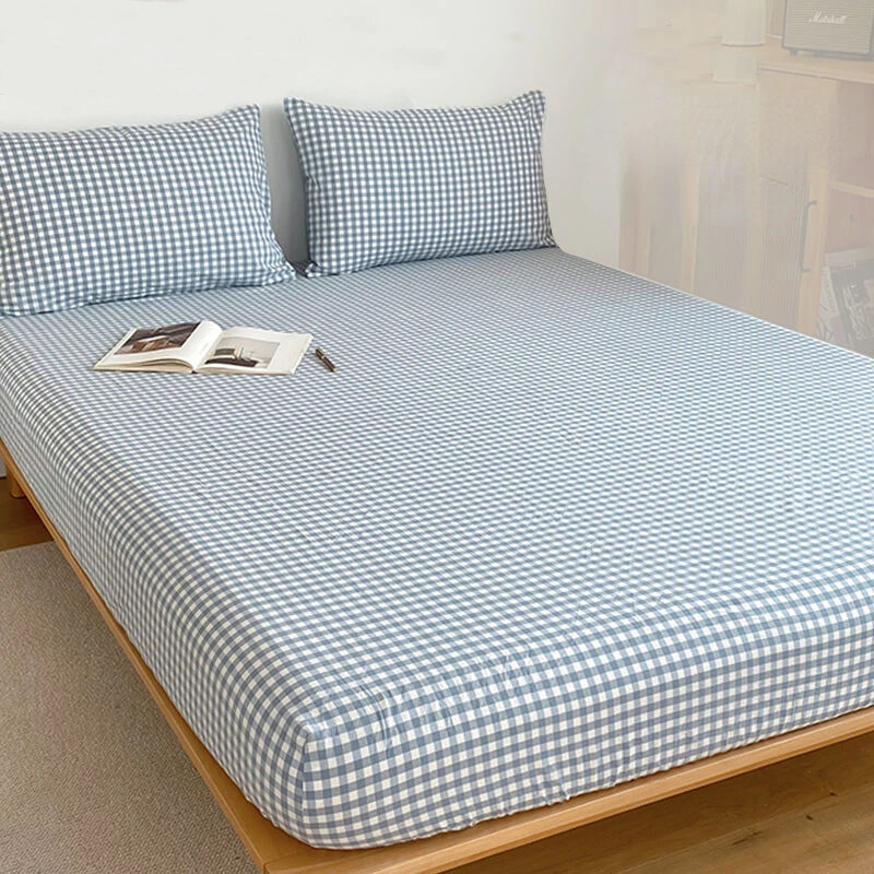 Washable Cotton Fitted Sheet Full Size Non-Slip Adjustable Elastic Bedspread