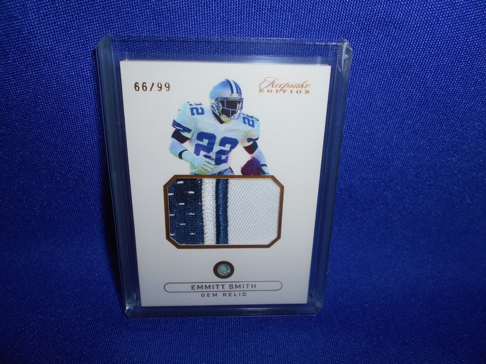 2024 Emmitt Smith Cowboys Gem Patch Relic Jersey Card 66/99 Keepsake Edition
