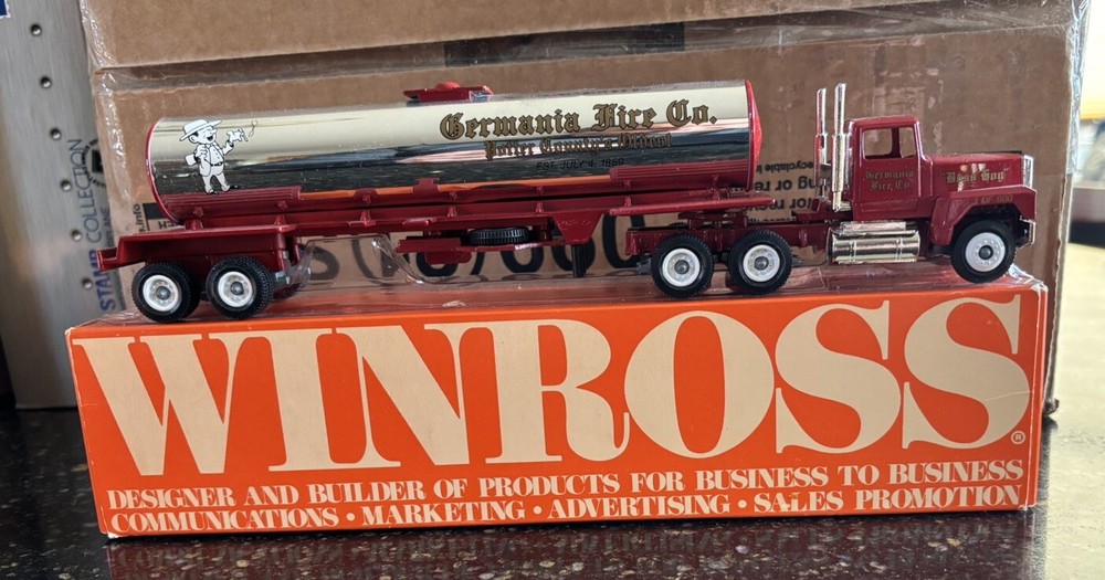 1988 Winross Germania Fire Co Tanker Truck 1/64 Diecast USA NMIB Rare Vintage