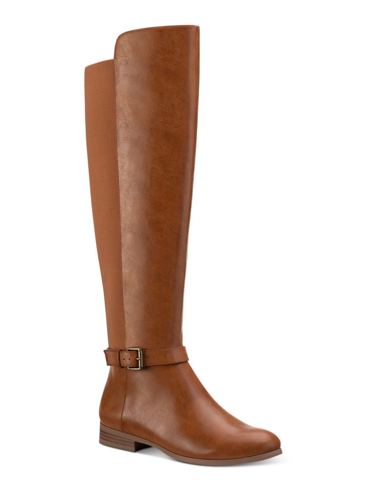 STYLE & COMPANY Womens Tan Brown Buckled Strap Kimmball Riding Boot 8.5 M