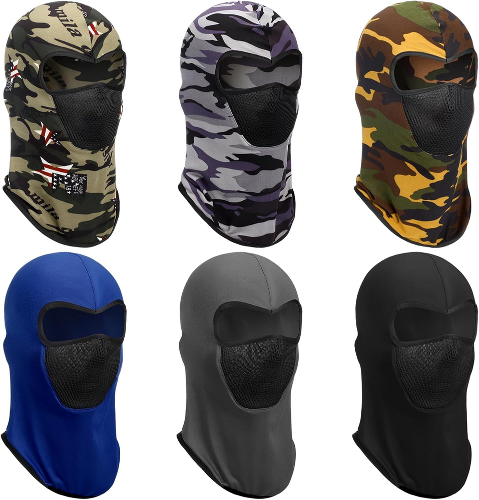 6 Pieces Winter Balaclava Face Mask Breathable Ski Face Cover Dust Protection Ma