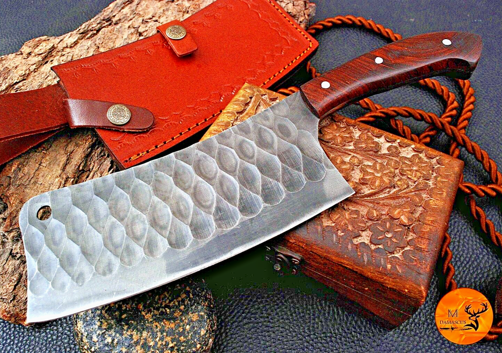 CUSTOM MADE HAND FORGE CARBON STEEL CLEAVER MEAT CHOPPER BUTCHER KNIFE 1806