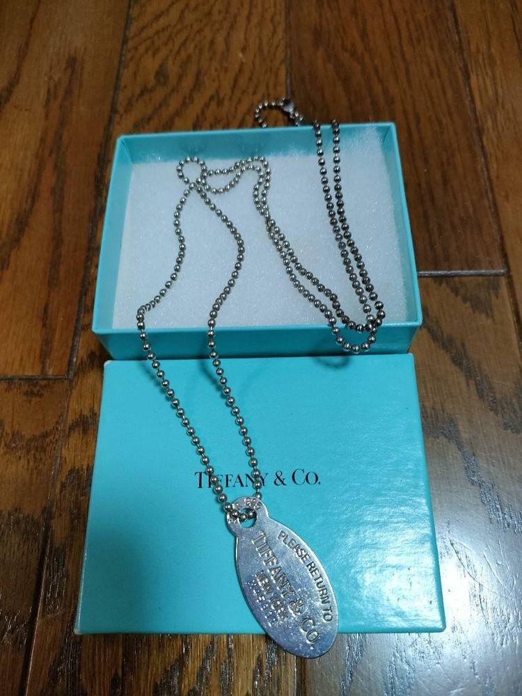 Tiffany Return To Oval Tag Pendant Unisex Sterling Silver New