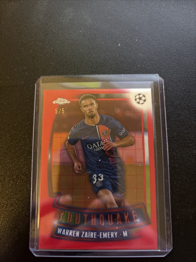 2023-24 TOPPS CHROME YOUTHQUAKE RED REFRACTOR- WARREN ZAIRE-EMERY OUT OF 5!!!