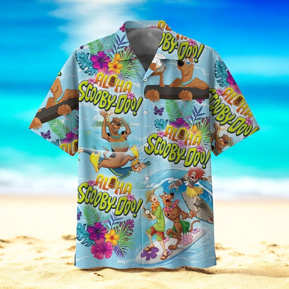 Aloha Scooby Doo Hawaiian Shirt for Men US Size Summer Style Tropical Design Novelty Print NEW