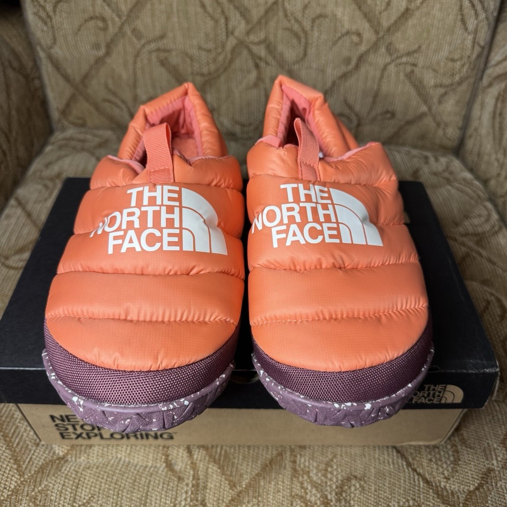 The North Face Nuptse Mule Traction Slipper Women's Orange Coral Size 9