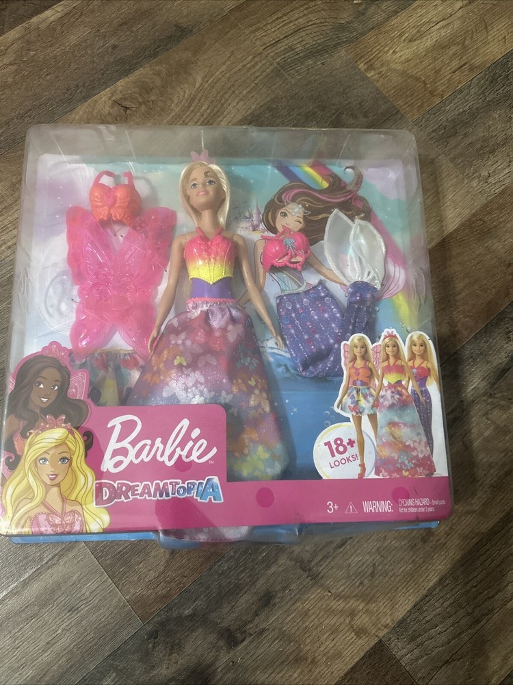 Barbie Dreamtopia Dress Up Blonde Doll Toy Set Mermaid to Fairy NEW In Box 2019