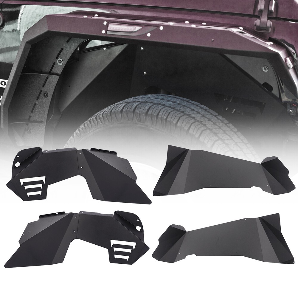 2007-2018 Jeep Wrangler JK JKU 2DR 4DR Front Rear Inner Fender Liners Set