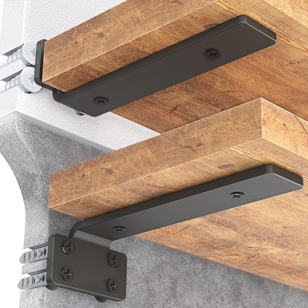 Versatile 6-Inch Floating Shelf Brackets - Wall-Mounted, Easy Install & Durable