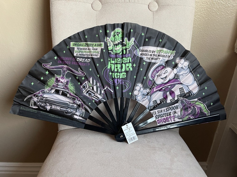 Universal Ghostbusters Halloween Horror Nights 2024 Hand Fan Glows In The Dark