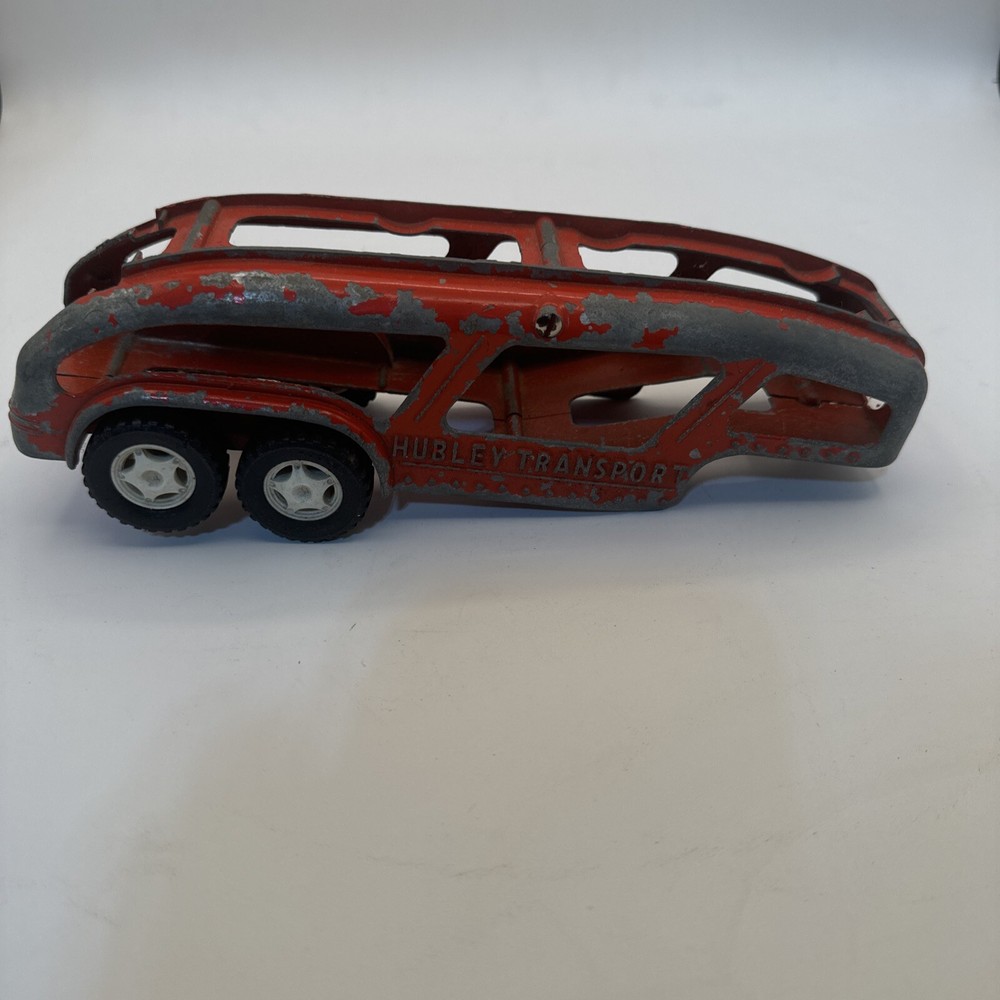 Vintage Hubley Transport Red Cast Iron Car Hauler – No Truck, just trailer (P1)