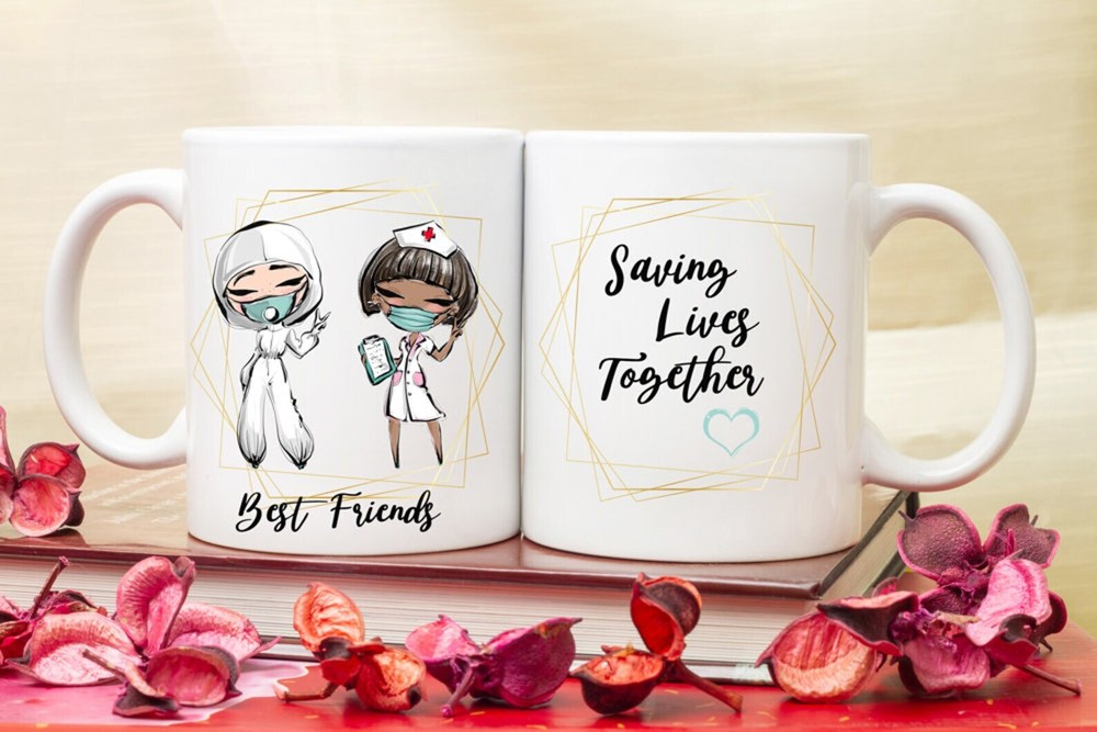 Personalized Nurse Coffee Mug Best Friends Nurses Frontline Workers Essential