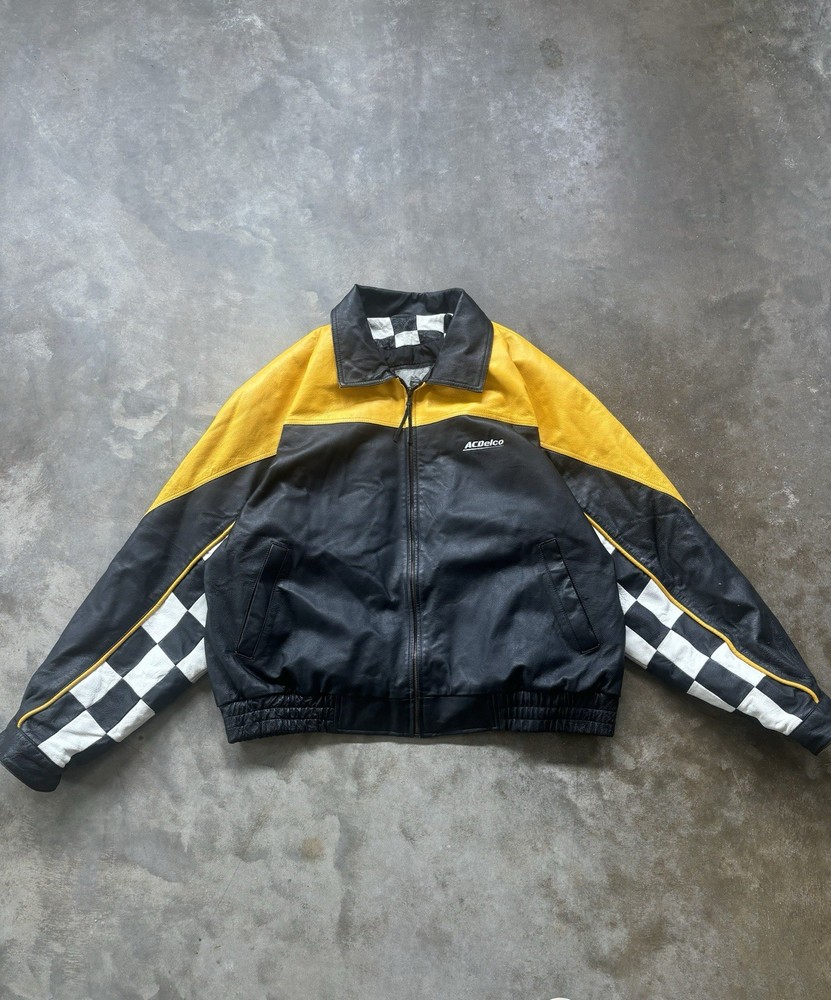 Burk's Bay Men's XXL Leather ACdelco Dale Earnhardt Jr NASCAR Racing Jacket