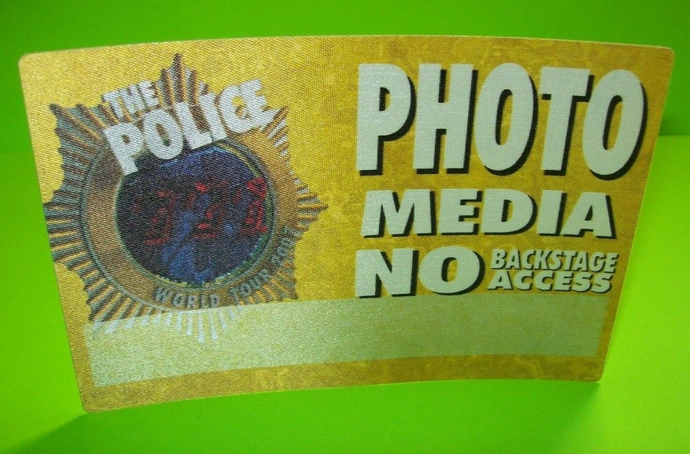 The Police Backstage Pass Concert World Tour Original Otto 2007 Yellow Sting Big