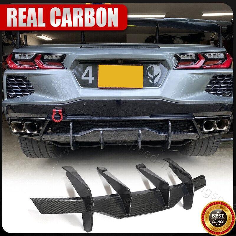 Fits Chevrolet Corvette C8 Stingray Z51 20+ REAL CARBON Rear Bumper Diffuser Lip