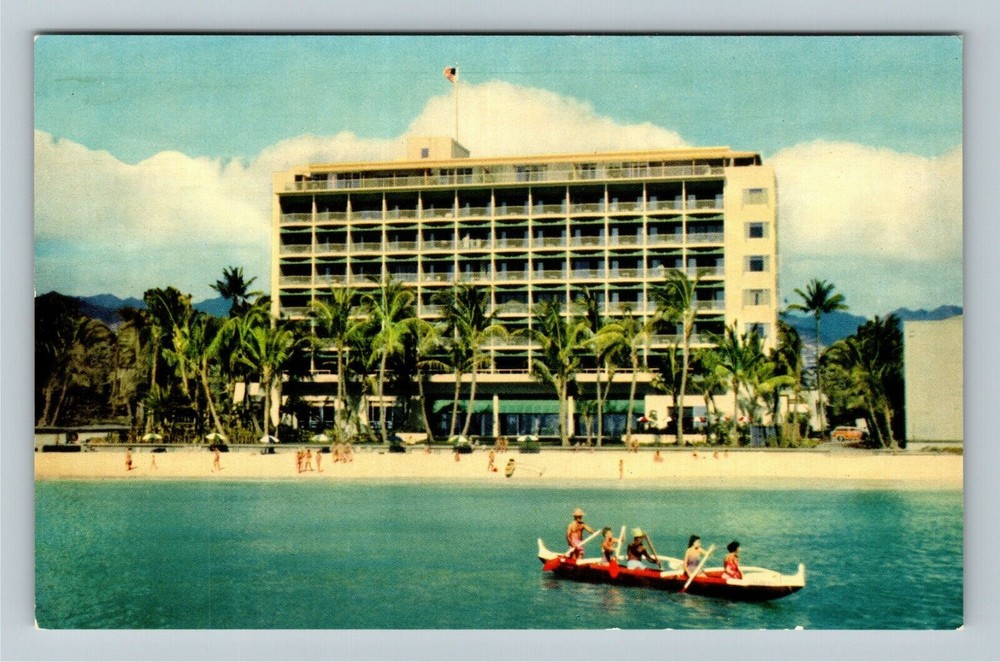 Waikiki Beach HI-Hawaii, The Surf Rider Hotel Vintage Souvenir Postcard