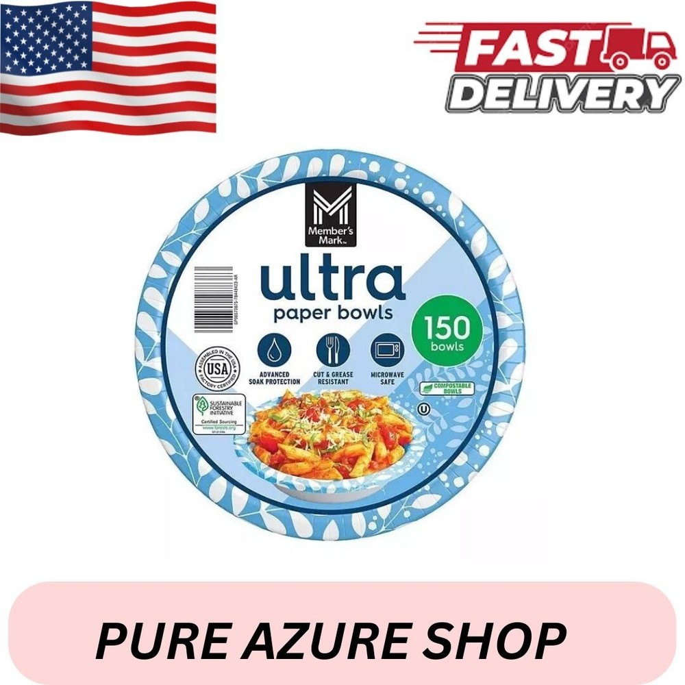 Member's Mark Ultra Soup/Salad Paper Bowls (20 oz., 150 ct.) FAST DELIVERY......
