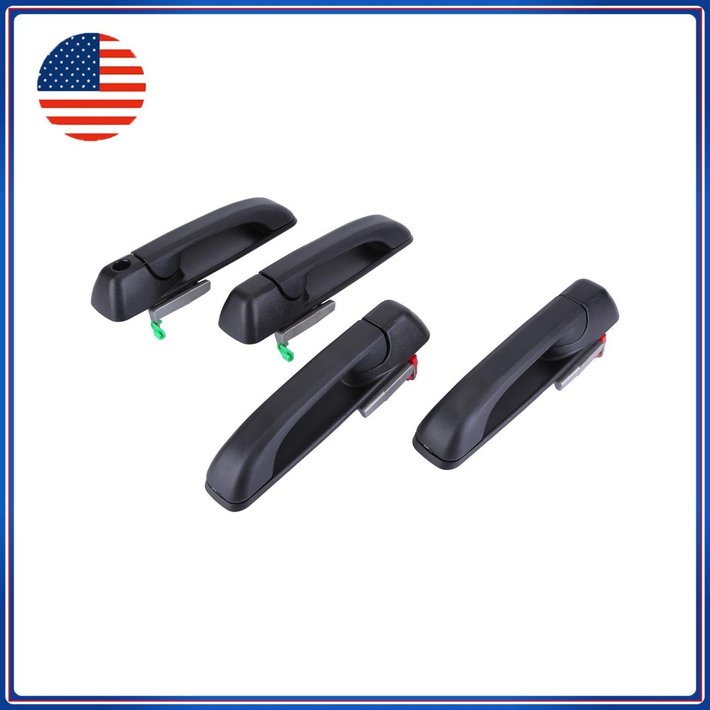 4-Piece Black Textured Exterior Door Handle Kit for Ram Truck Front & Rear  