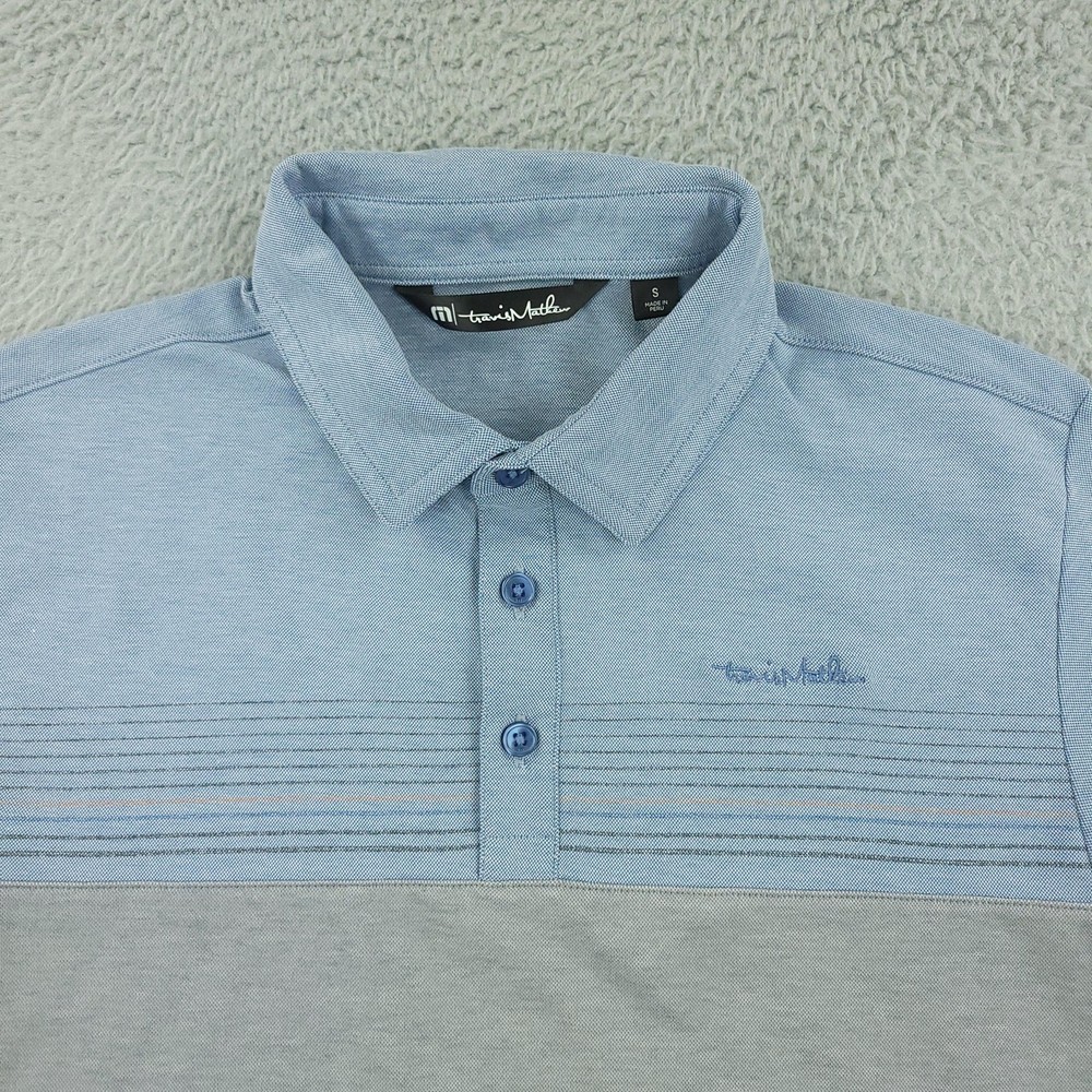 TravisMathew Polo Shirt Mens Small Striped Performance Golf Peru