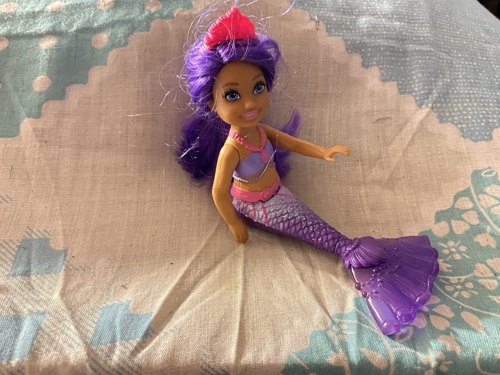 Barbie Dreamtopia Chelsea Mermaid Purple Hair Doll Figure Used