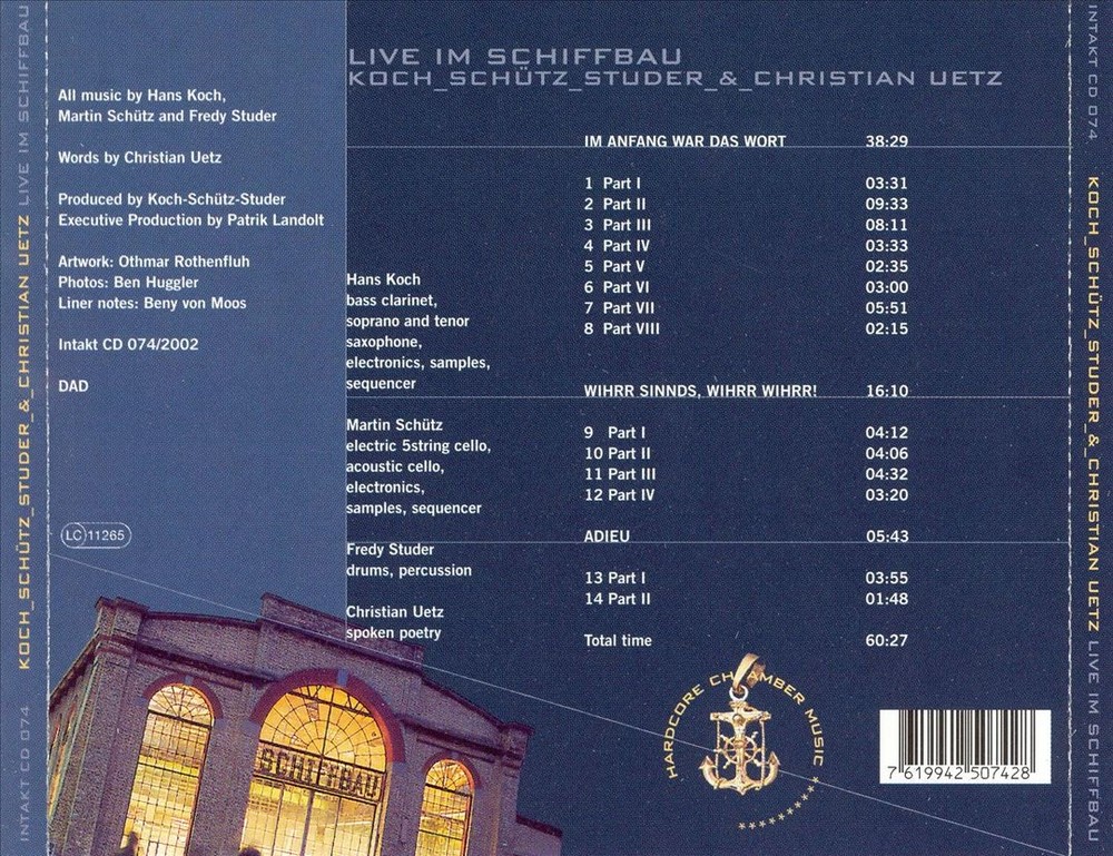 Various Artists Live im Schiffbau New CD Album Music Concert Recording