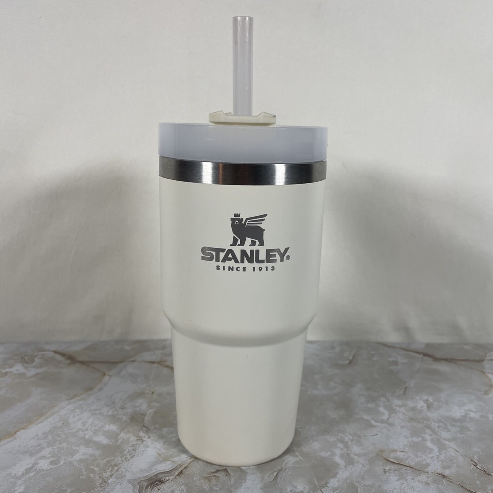 Stanley Quencher 20 oz White Stainless Steel Travel Tumbler Mug