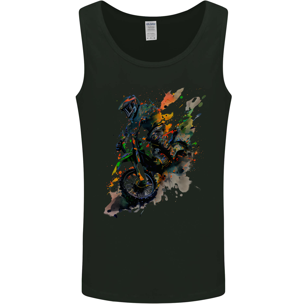 Motocross Art Dirt Bike MotoX Mens Vest Tank Top