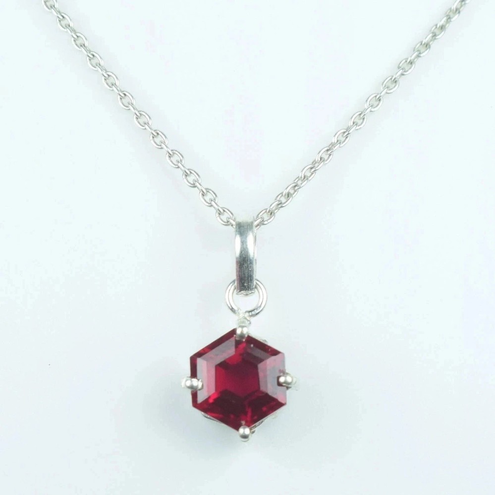 Natural Certified 20 Ct Red Ruby Gemstone Pendant In Solid 925 Sterling Silver