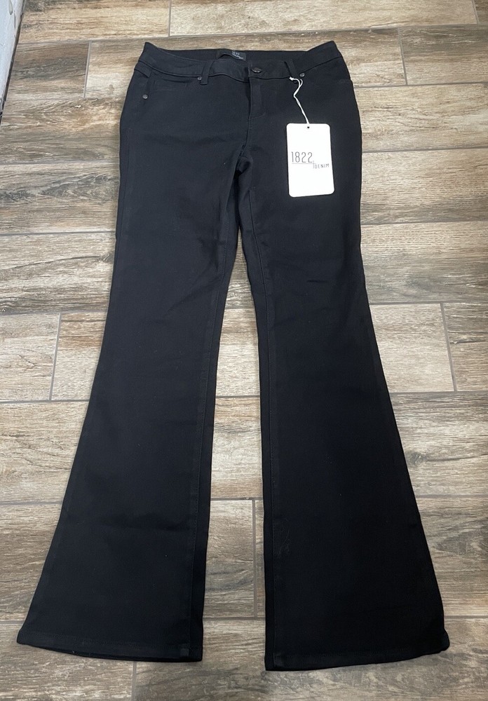 1822 DENIM NEW Black Butter Jeans High Rise Slim Boot Women’s Sz 8 / 29 NWT