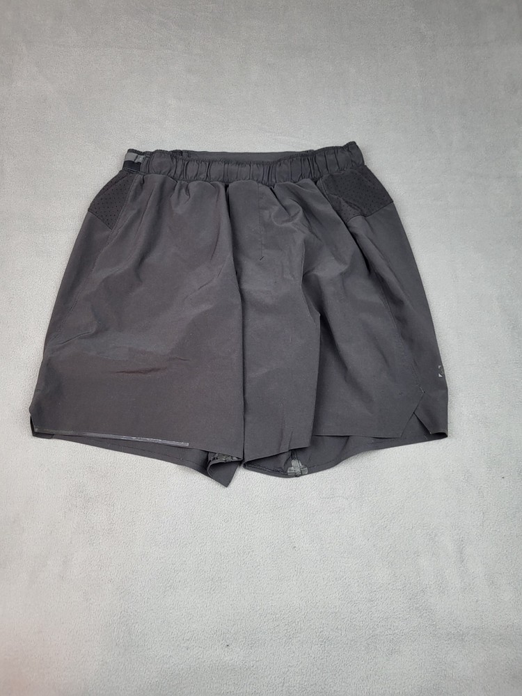 Lululemon Mens 24 Running Shorts Black Lightweight Lined Stretch with Drawstring