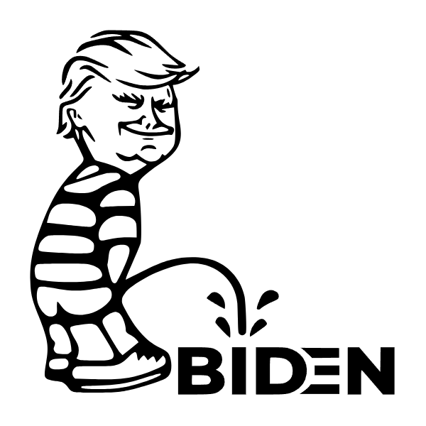 Anti-Biden Trump Peeing Decal Weatherproof Political Car Sticker