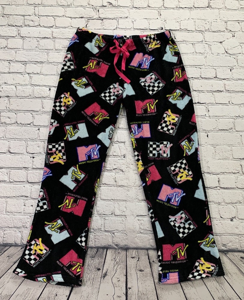 MTV Y2K Theme Pajama Pants Lounge Fleece Comfy Cozy Women’s/ Teens Medium