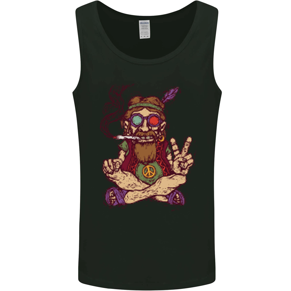 Stoned Hippy Spliff Weed Drugs LSD Acid Mens Vest Tank Top