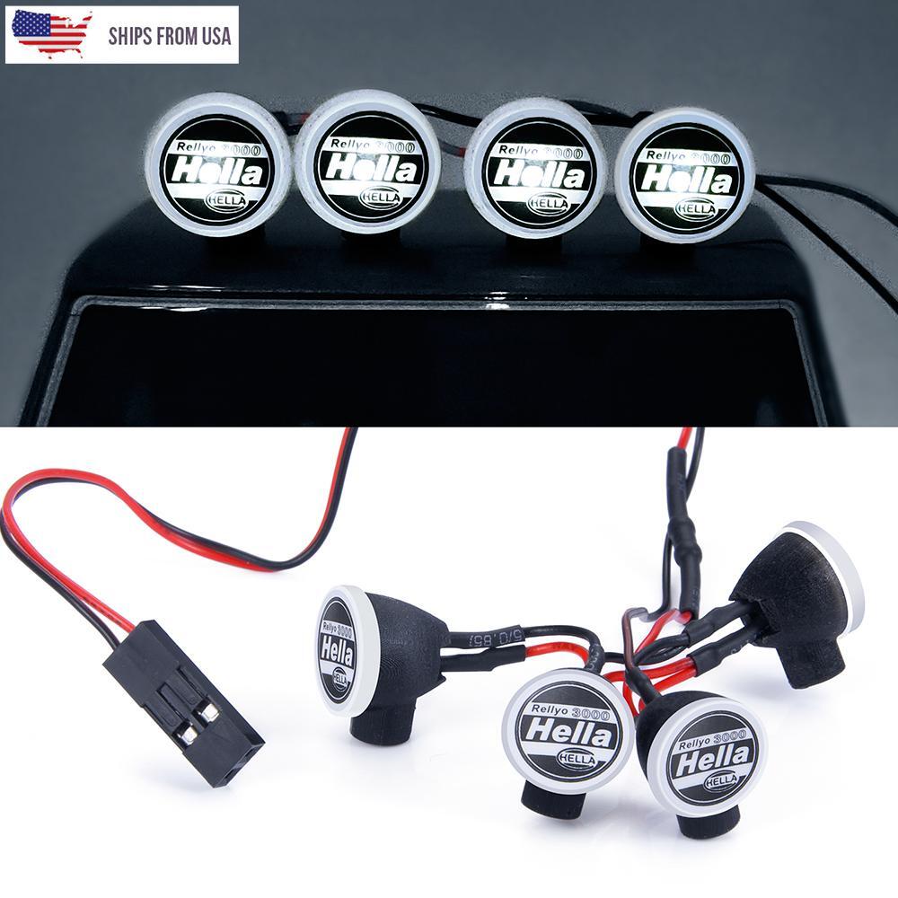 LED Lights Round Roof Headlights for 1:24 RC Car Crawler Axial SCX24 AXI00001/6