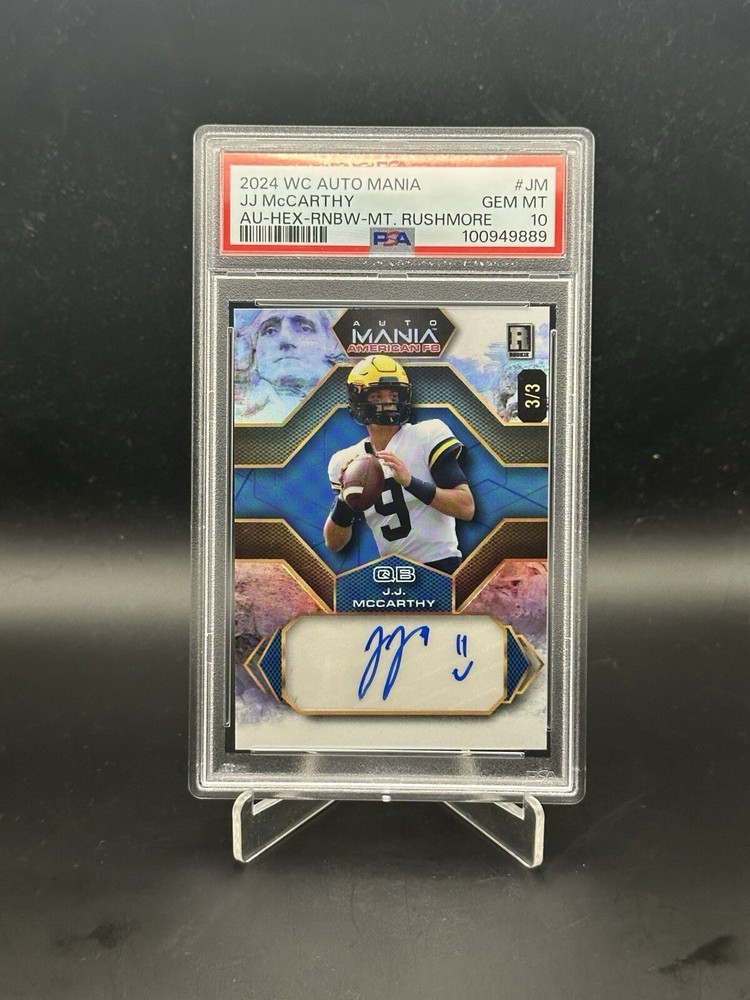 2024 Wild Card Auto Mania JJ McCarthy Mt Rushmore Rookie Card /3