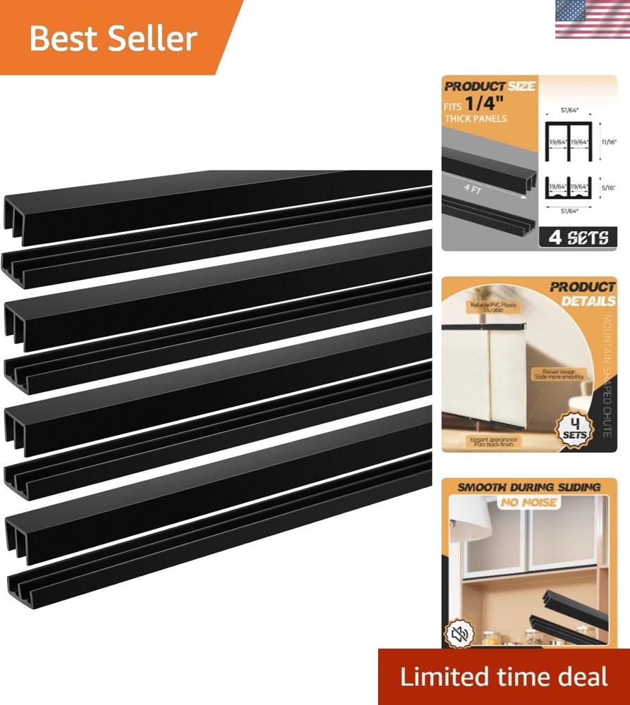 Versatile 4ft Sliding Door Track Set for 1/4