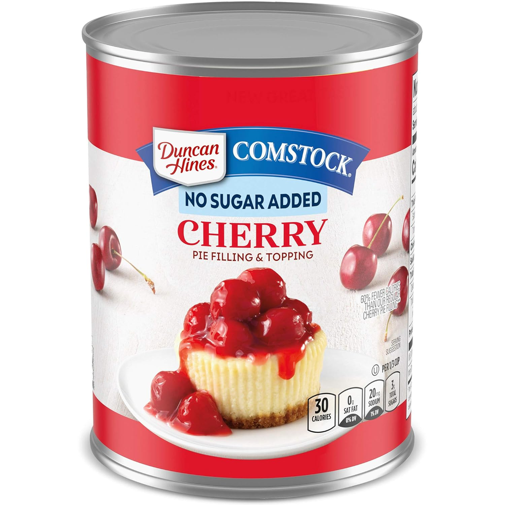 Comstock No Sugar Added Pie Filling & Topping, Cherry, 20 Ounce (Pack of 8)