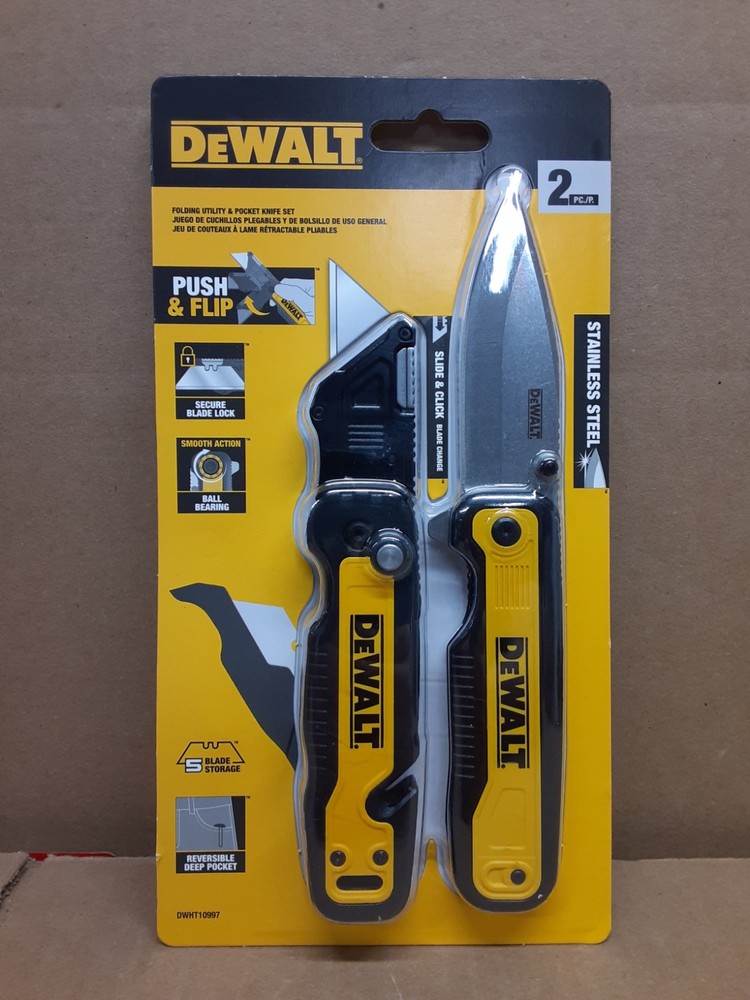 DeWalt 2-Piece Folding Utility & Pocket Knife Set DWHT10997