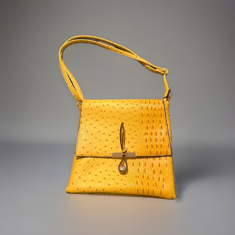 Leather Gold Crossbody Handbag