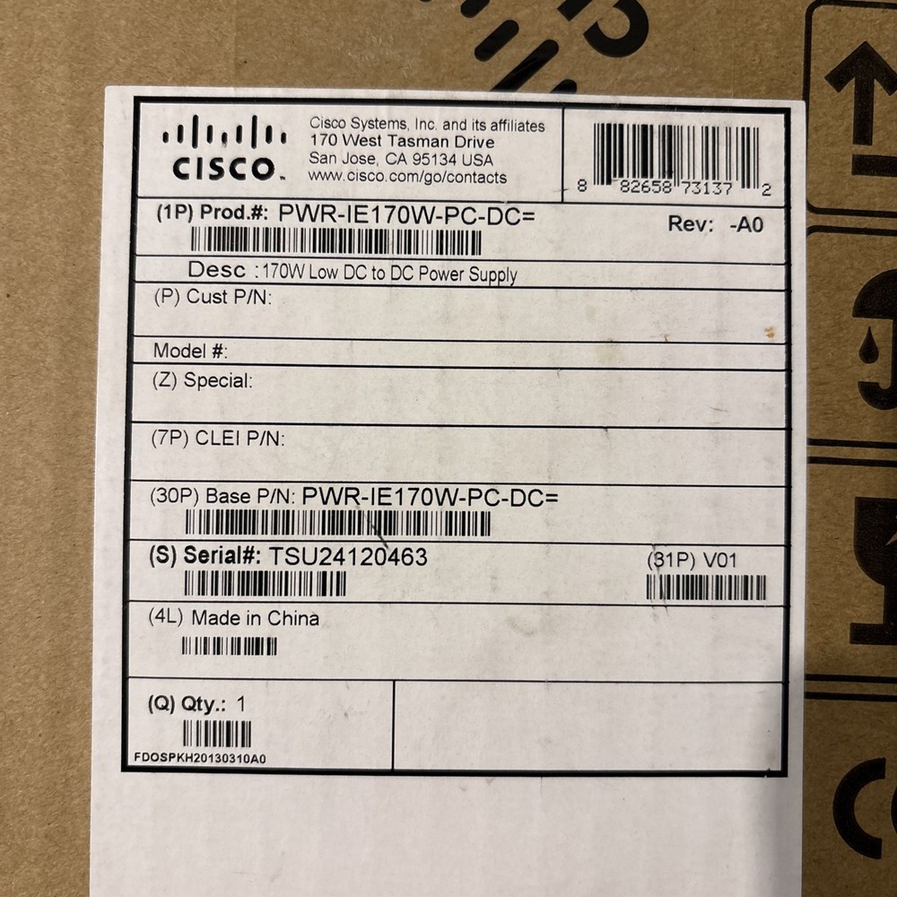 Cisco PWR-IE170W-PC-DC=Power Supply Module