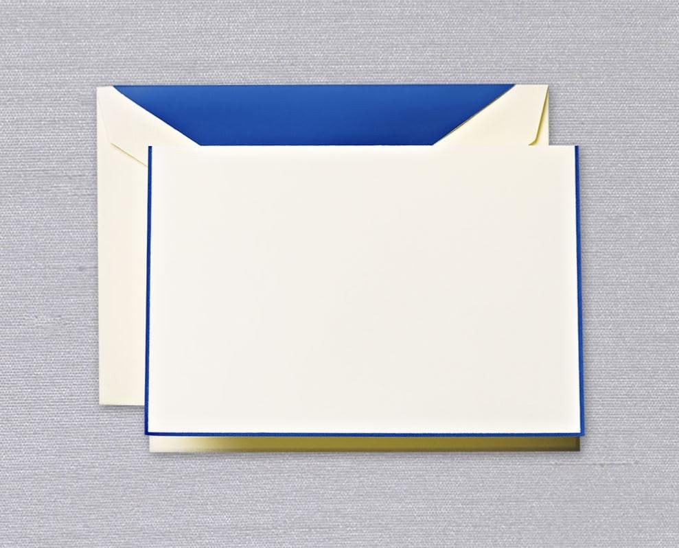 Crane & Co Blue Lined Note Cards with Envelope Liners