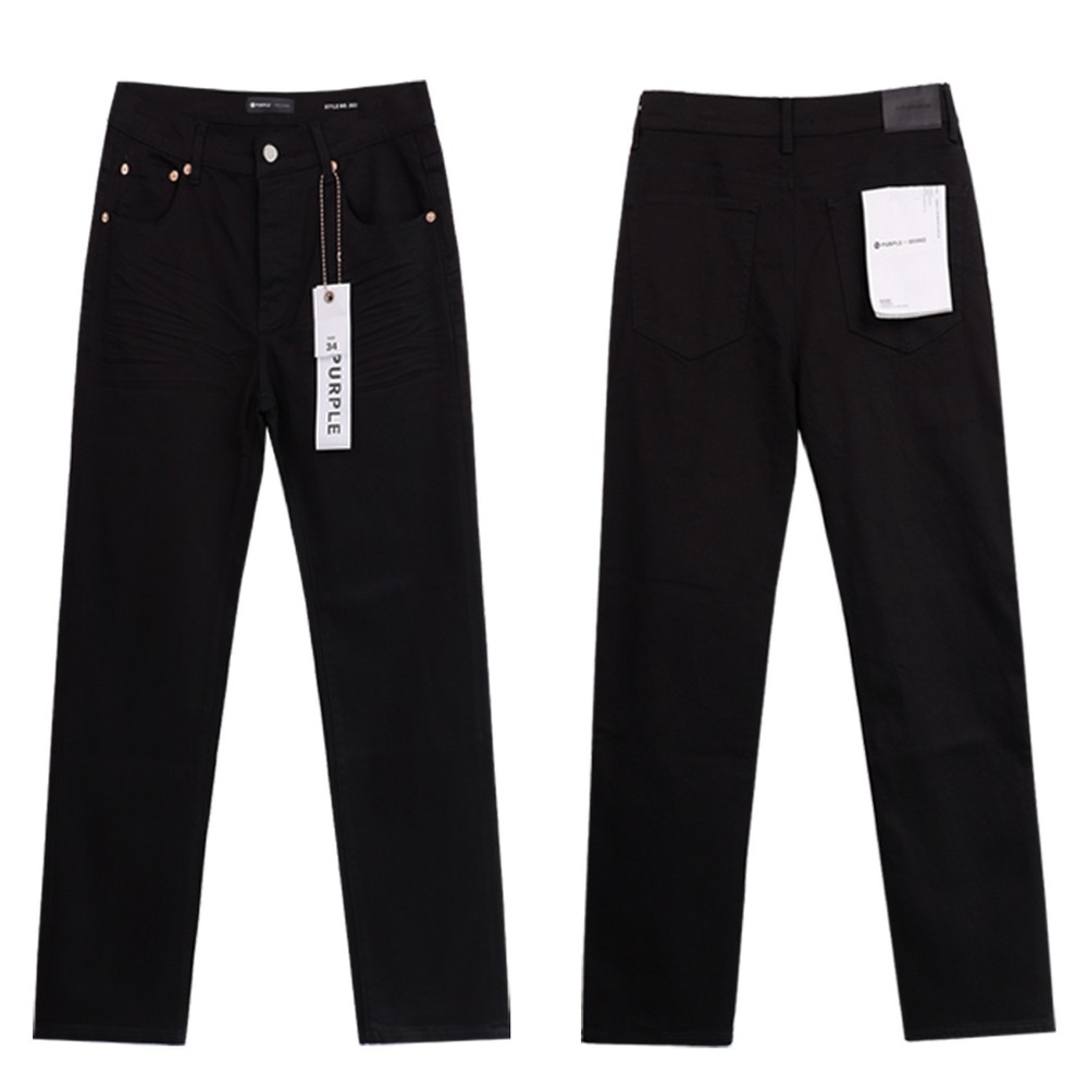 Black Purple Brand Designer Men Jeans Simple Solid Slim Fit Jeans