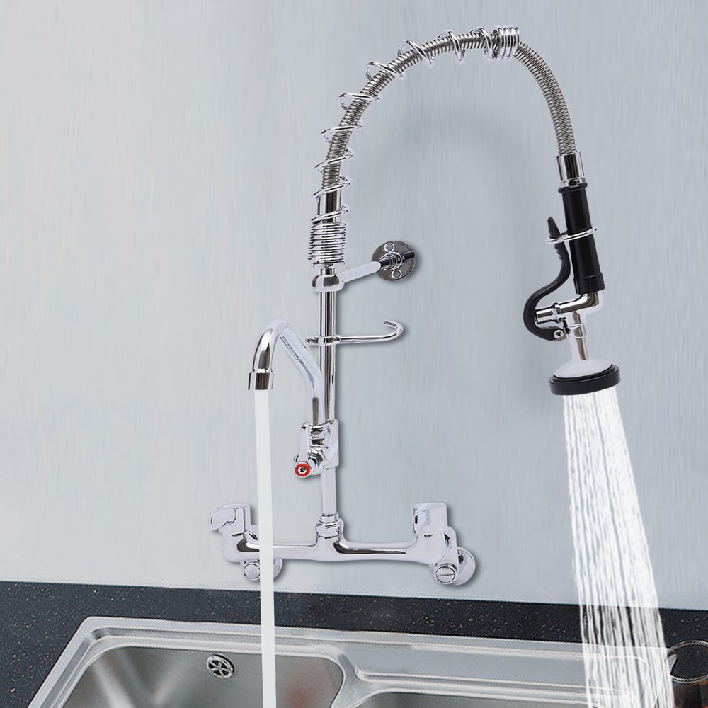 Commercial Faucet Wall Mount Kitchen Sink for Restaurant Industrial 360° Rotate