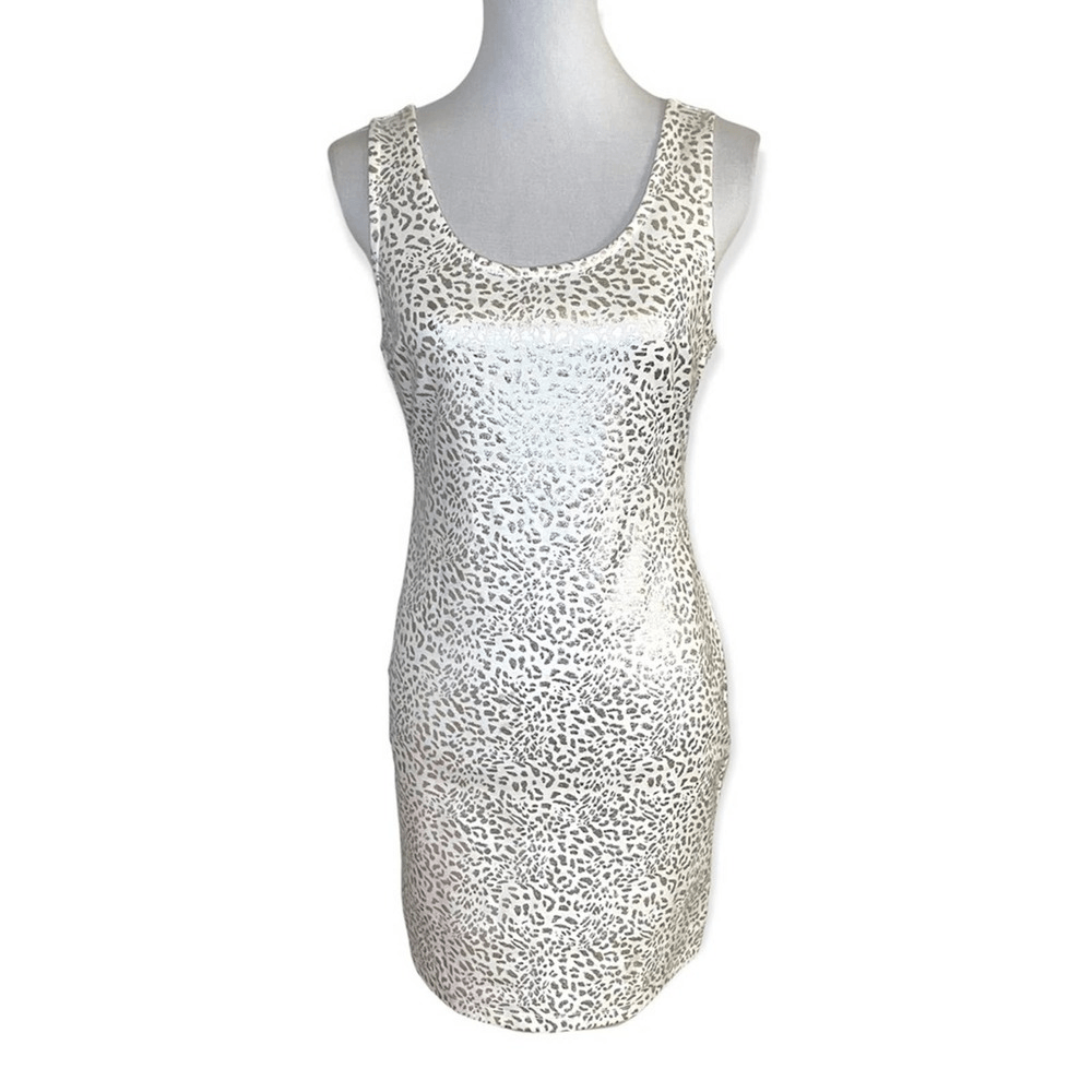 Charlotte Russe Snow Leopard Bodycon Dress L