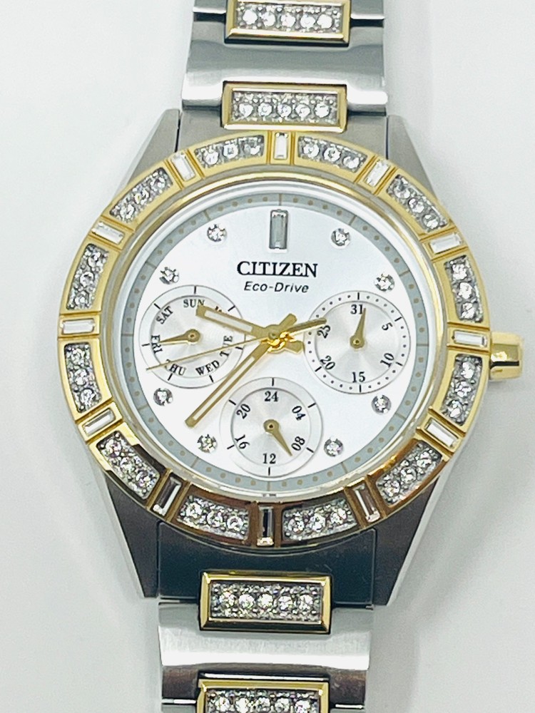 Citizen Eco-Drive FD2074-55A Women's Diamond Two-Tone Watch w/ Box & Papers