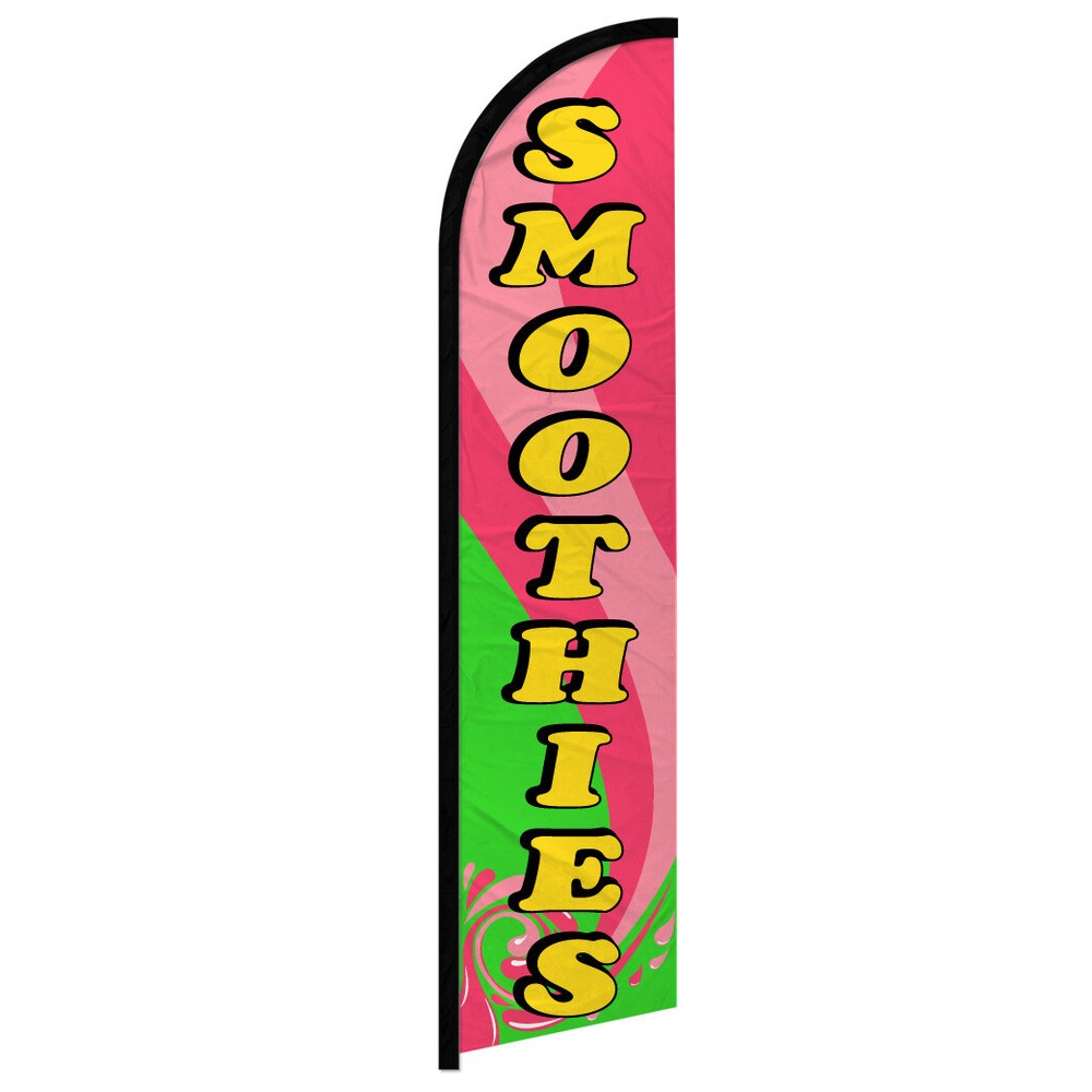 Windless Swooper Flag for Concession Stands – Perfect for Smoothies, Drinks, and Snacks – Vibrant, Durable, and Eye-Catching Design