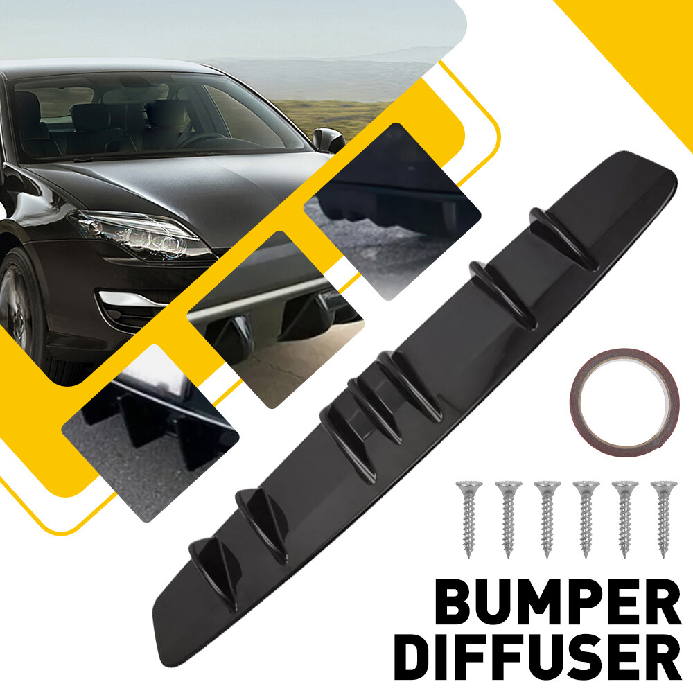 2set For Mercedes Benz C250 Gloss C300 Black Rear Lip Bumper Valance Diffuser Sp
