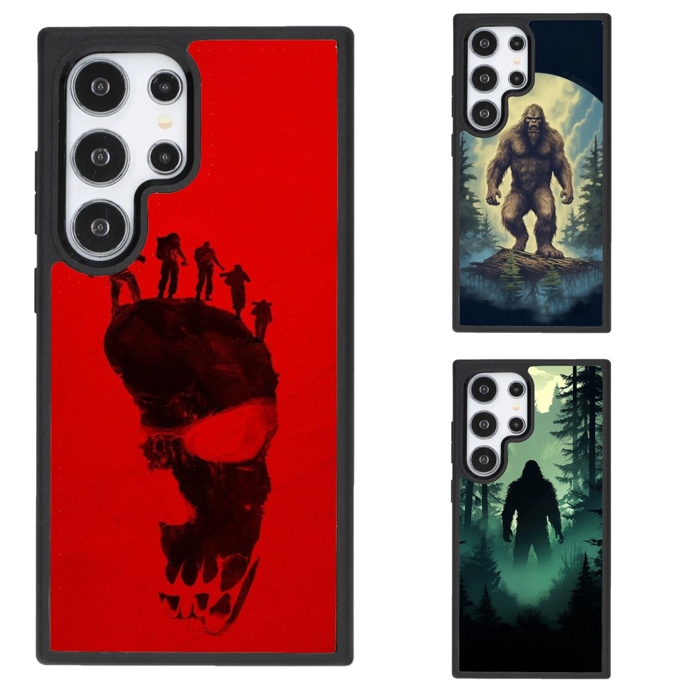 Rugged iPhone SE4 12 13 14 15 16 Pro Max Case with Bigfoot Forest Art Design  