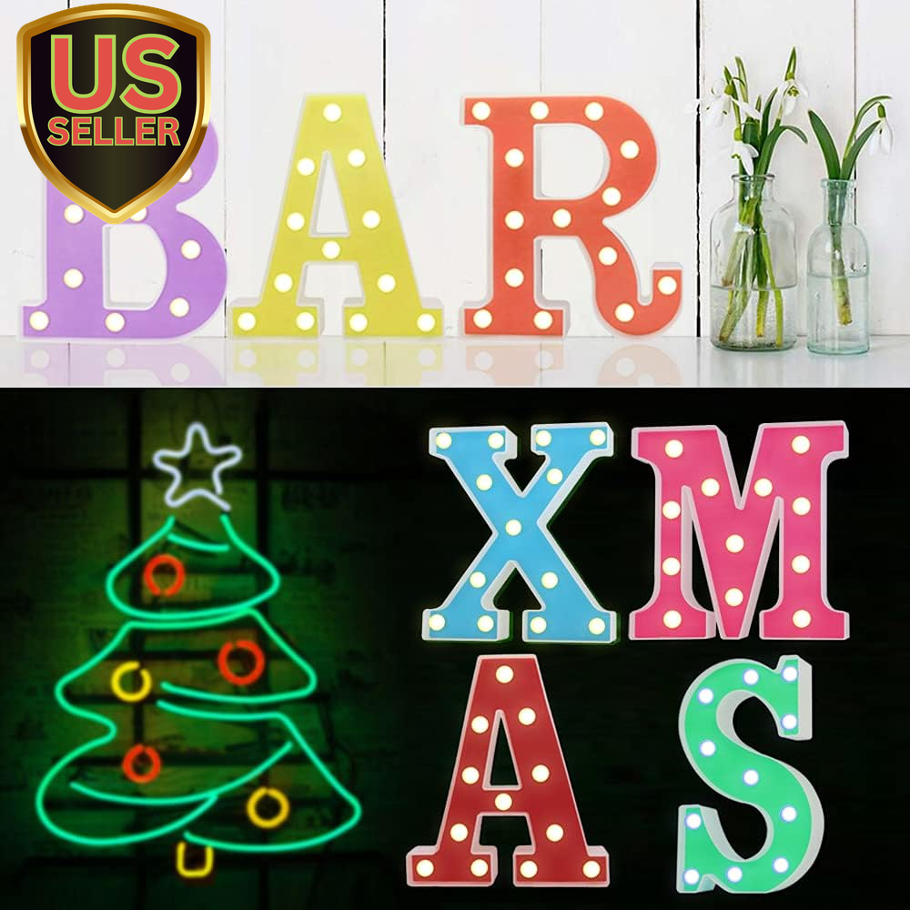 LED Letter Lights, Purple Light up Alphabet Sign, Colorful DIY Marquee Night ...