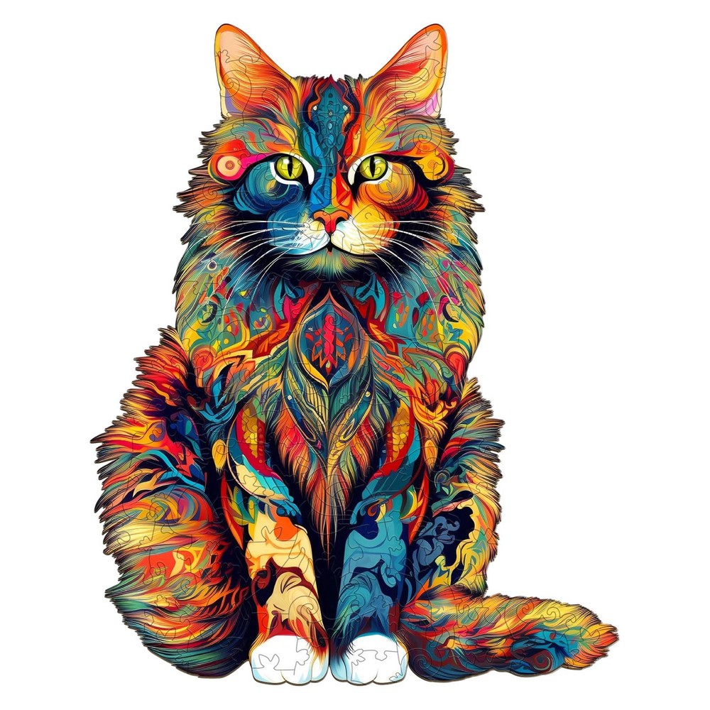 A3 House Cat Wooden Wood Jigsaw Puzzle Laser Cut Vivid Colors UV Printed